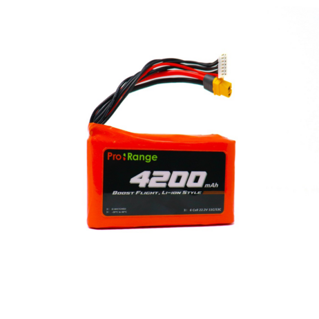 Pro-Range Inr 21700 P42A 22.2V 4200Mah 6S1P 40A/50A Discharge Li-Ion Drone Battery Pack