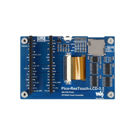 Waveshare 3.5Inch Touch Display Module For Raspberry Pi Pico, 65K Colors, 480×320, Spi