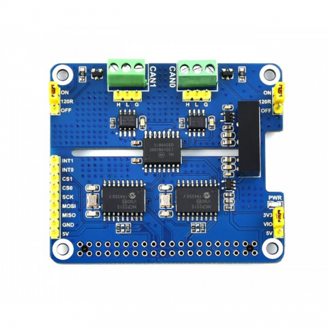 Waveshare 2-Channel Isolated Can Bus Expansion Hat For Raspberry Pi, Dual Chips Solution, Stackable Design For Expanding Multiple Can Channels, Raspberry Pi Hat