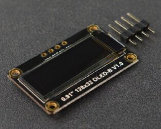 DFRobot Fermion: Monochrome 0.91” 128x32 I2C OLED Display with Chip Pad (Breakout)