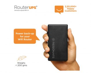 RESONATE RouterUPS Classic CRU5V - 5V/2A Power Backup for WiFi Router, ONTs, Raspberry Pi, IOT Devices