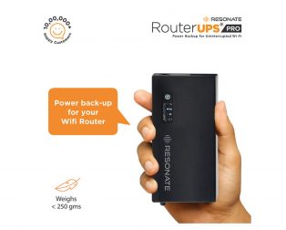 RESONATE RouterUPS Pro CRU12V3A - 12V/3A Power Backup for Advanced WiFi Router, Gaming, ONT, FTTX, STB, Intercom, IoT Devices