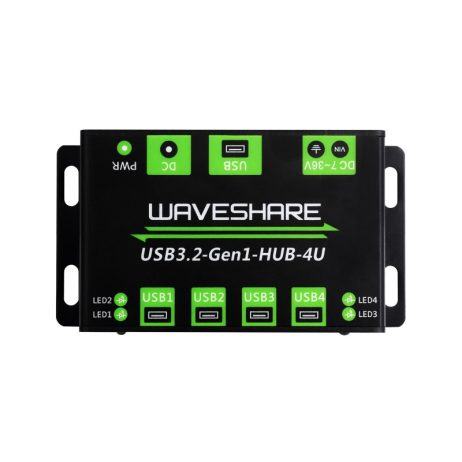 WAVESHARE Waveshare 4 Ch USB 3.2 Gen1 HUB Metal Case With Wall Mount Support Driver Free Plug And Play Multiple Systems Support 1