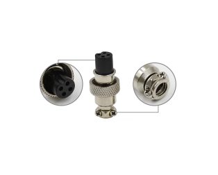 4 Pins 12mm XLR Aviation Audio Male Plug Female Jack Cable Connector Kit - GX12-4