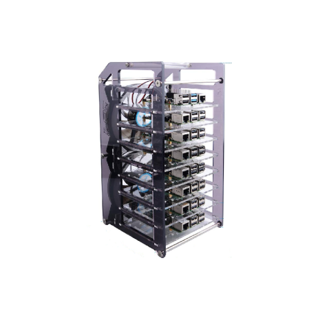 52Pi Raspberry Pi Cluster Case, with Fan120mm RGB LED 5V Fan for Raspberry Pi 4B/3B