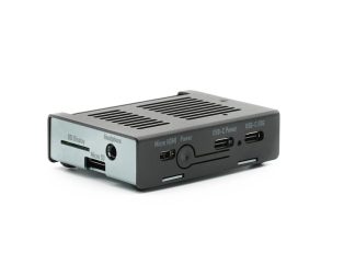 KKSB Coral Dev Board Mini Case with GPIO Access - Black and Gray Aluminum