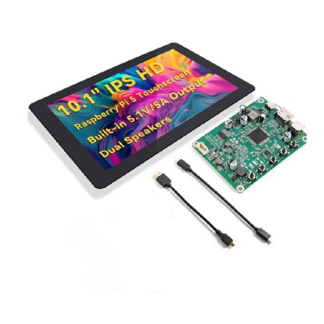 SunFounder Latest 10.1 Inch DIY Touch Screen All-In-One Solution for Raspberry Pi 5, IPS HD 1280×800 LCD, Built-In USB-C PD 5.1V/5A Output, without Power Adapter